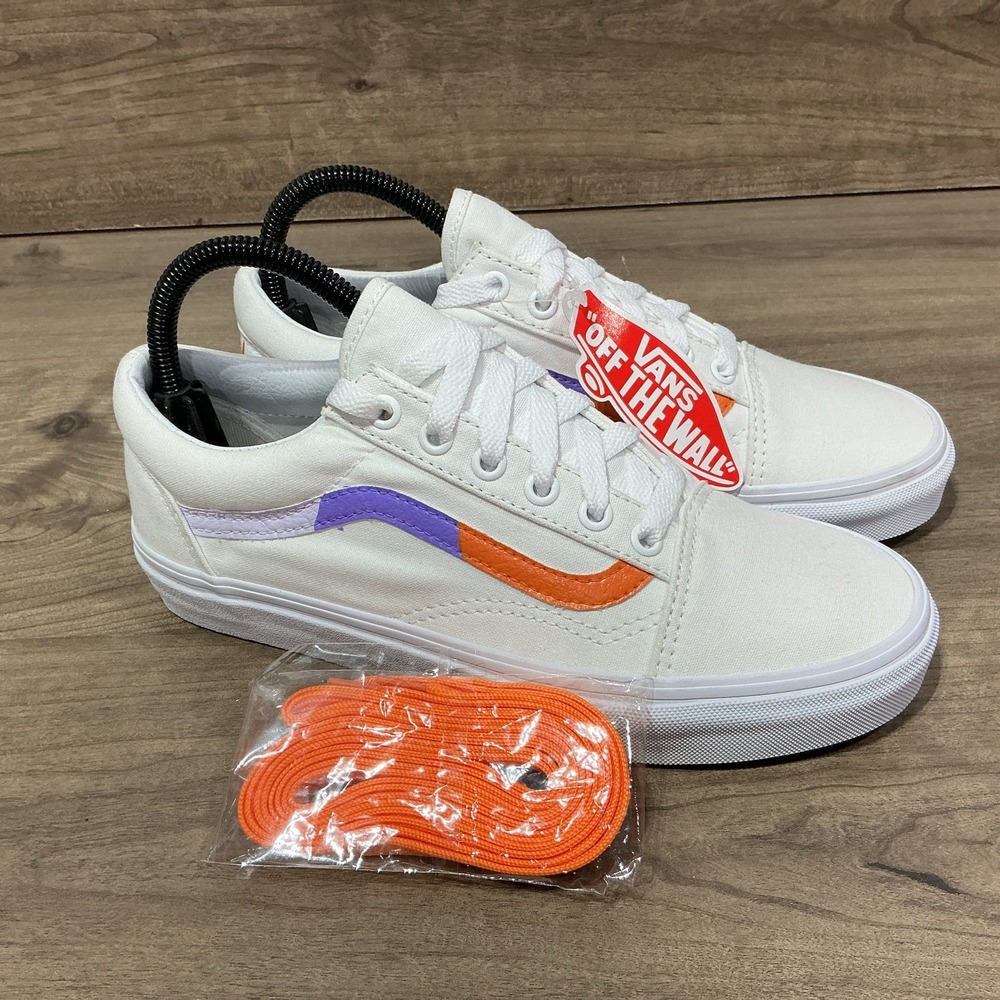 Vans Old Skool White Low Top Casual Skate Sneakers Shoes Women's Size 7.5 NEW